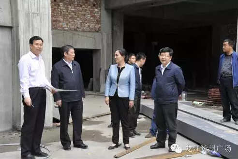 市長陳青，副市長王月成陪同省電力投資集團公司總經理李輝一行深入階州廣場視察